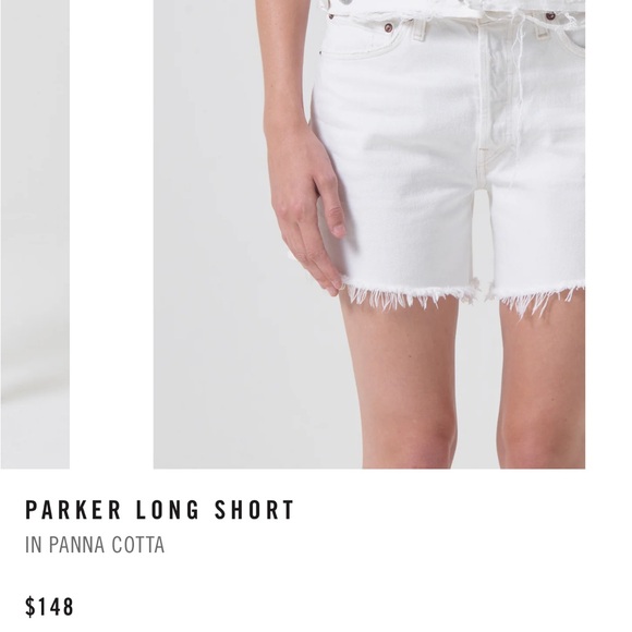 Agolde Parker Long Shorts in Panna Cotta - Picture 9 of 9